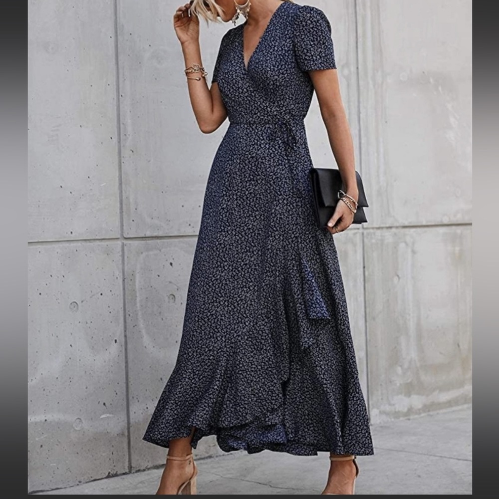 prettygarden polka dot wrap dress